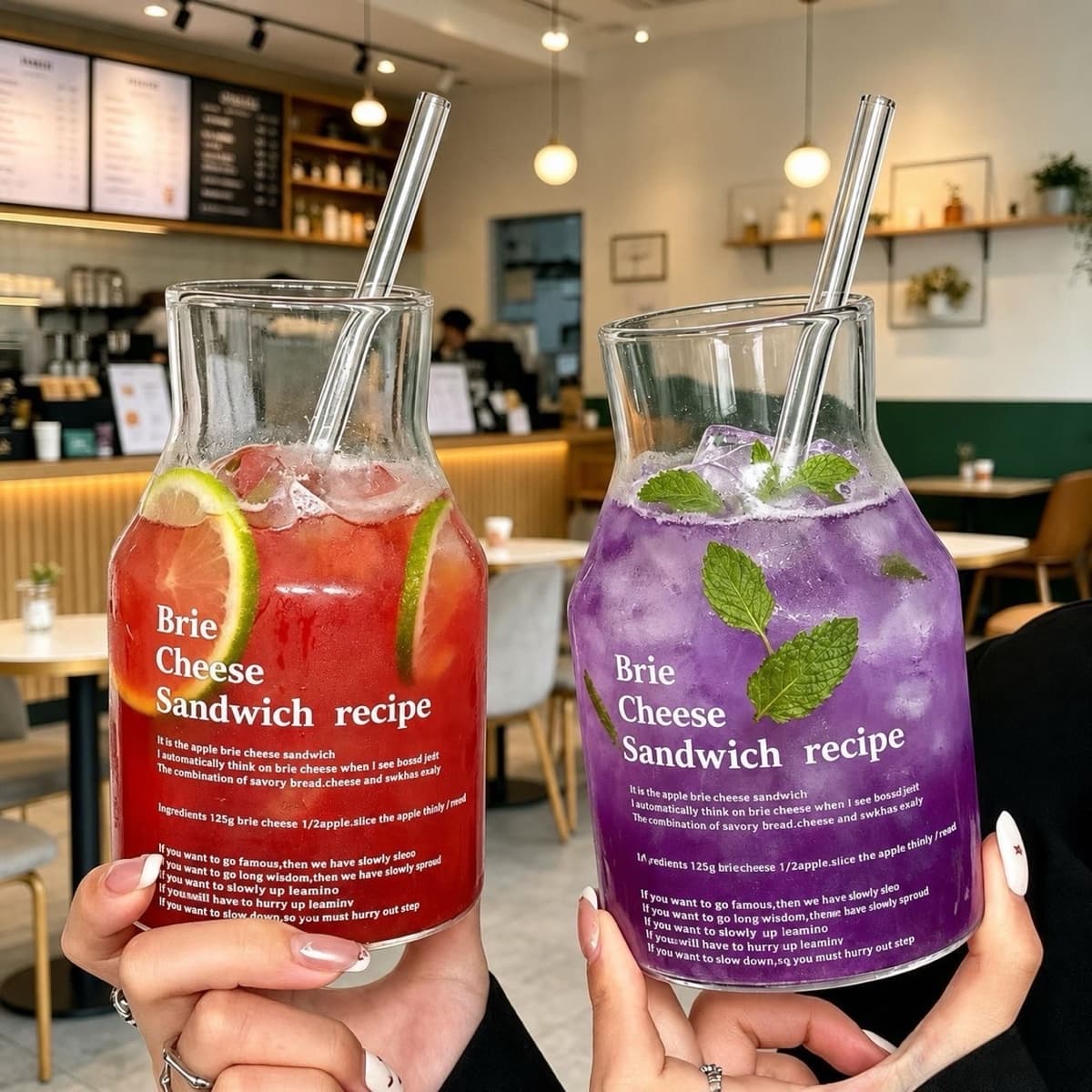 Glass Tumbler with Straw