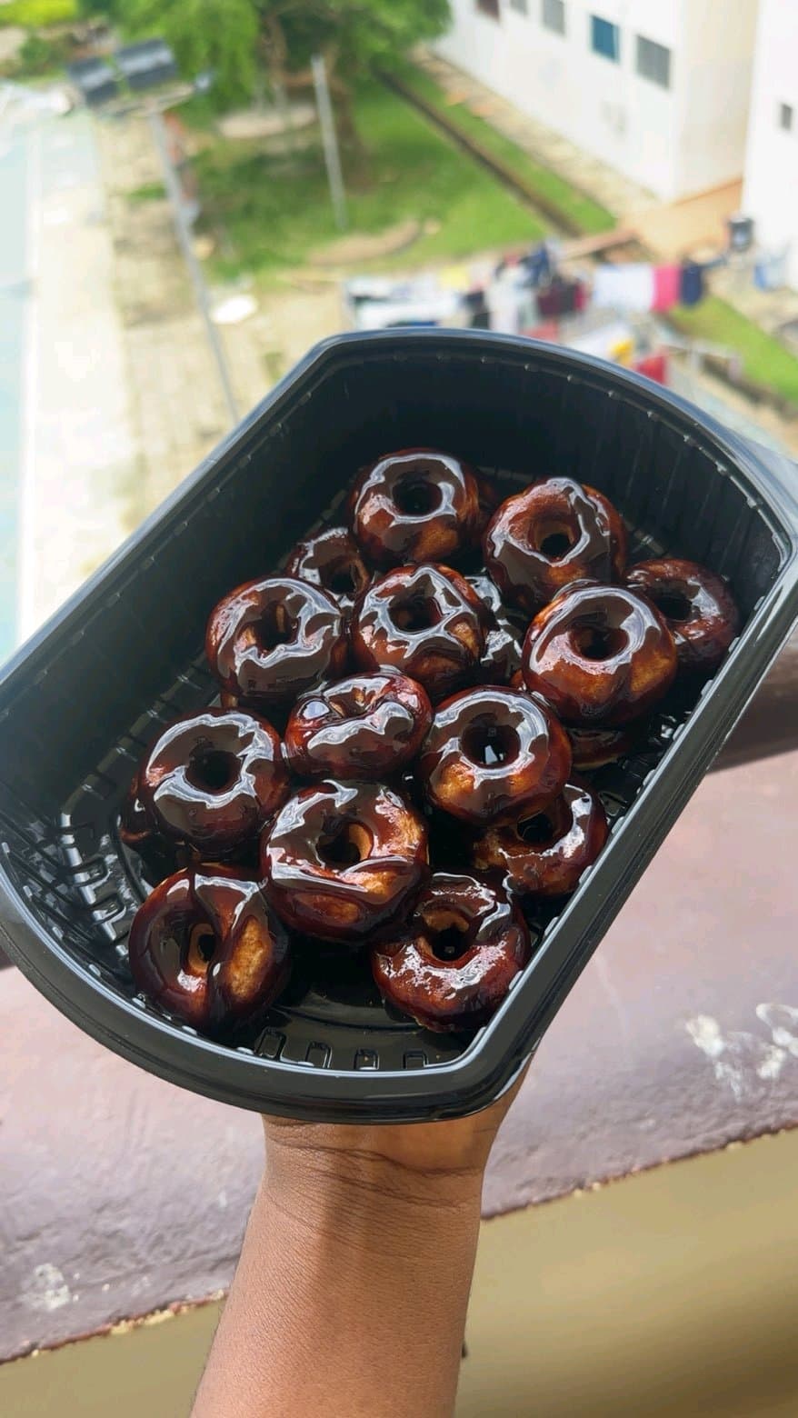 chocolate topped doughnuts