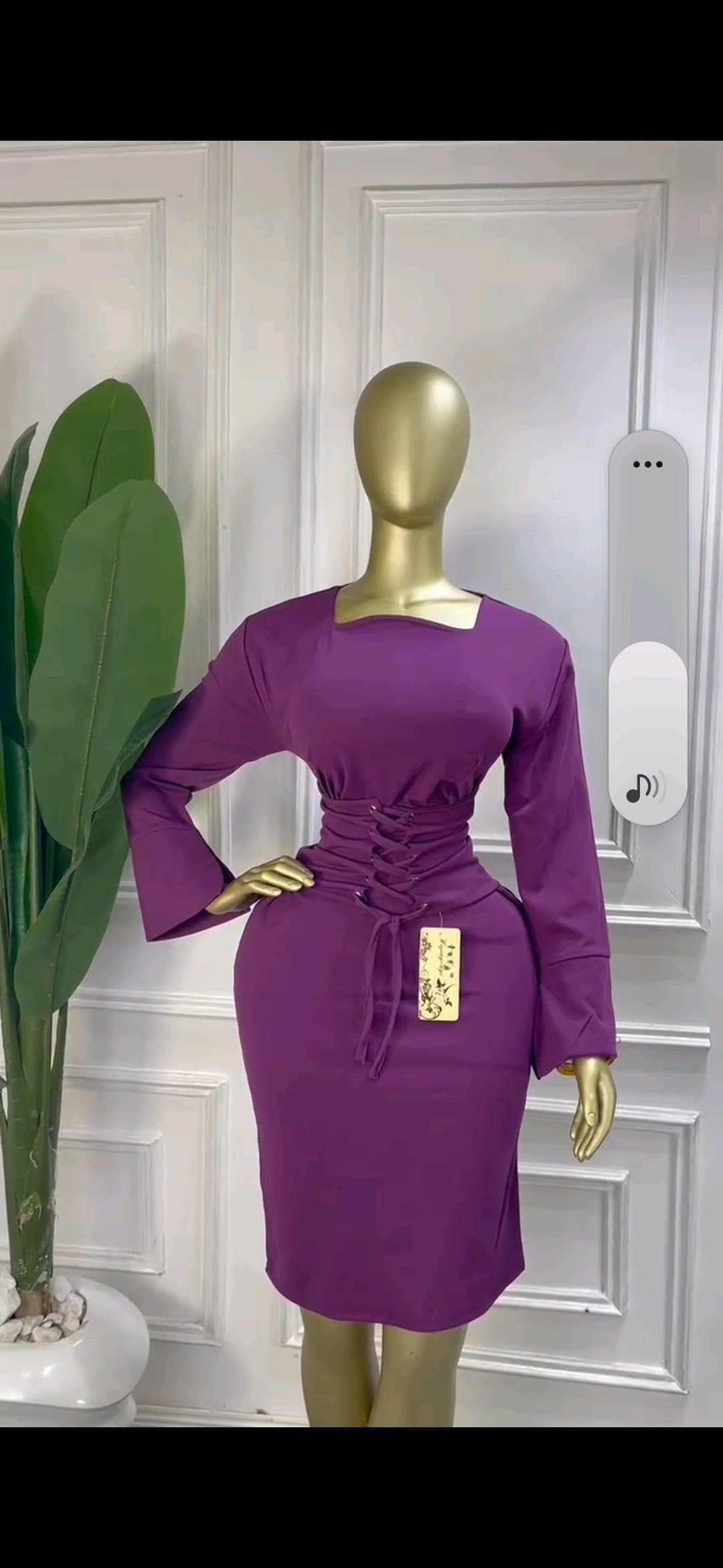 Plum Corset Lace-Up Midi Dress*