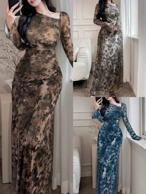Butterfly Dream, Asymmetrical Mesh Maxi