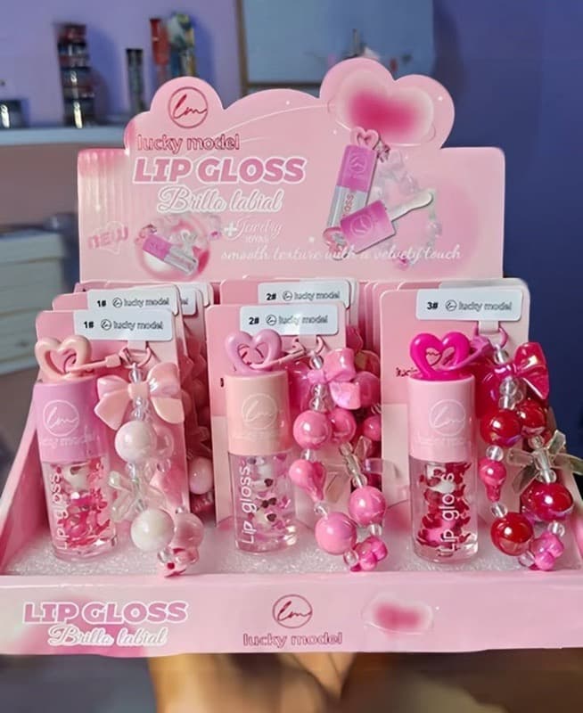 Lip gloss with key chain