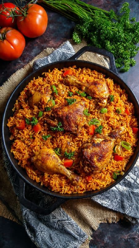 Jollof rice with chicken