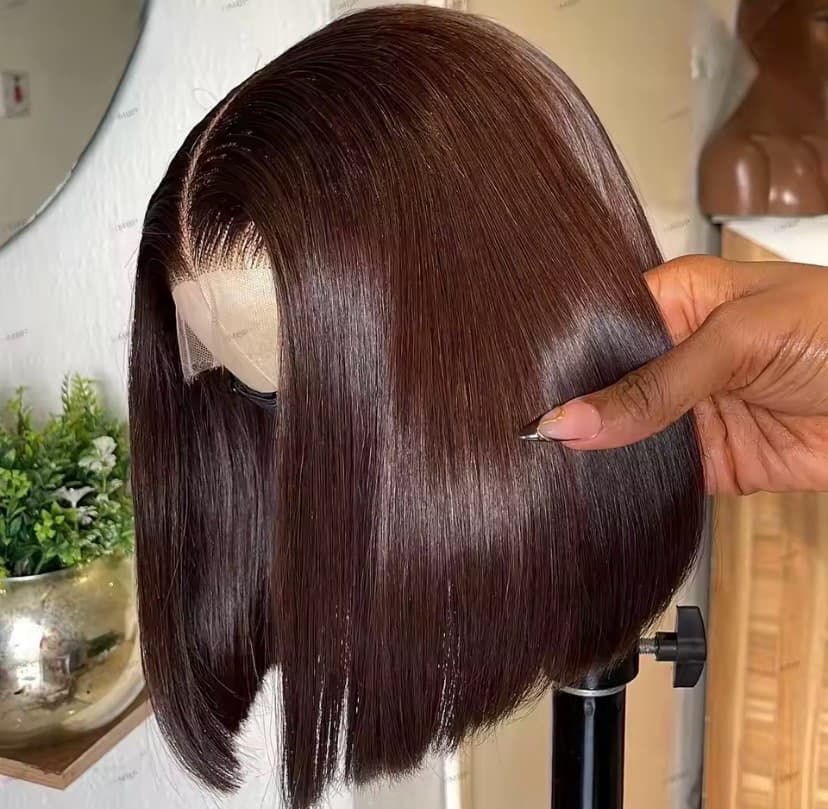 10 inches chocolate brown silk strght 4*4 closure