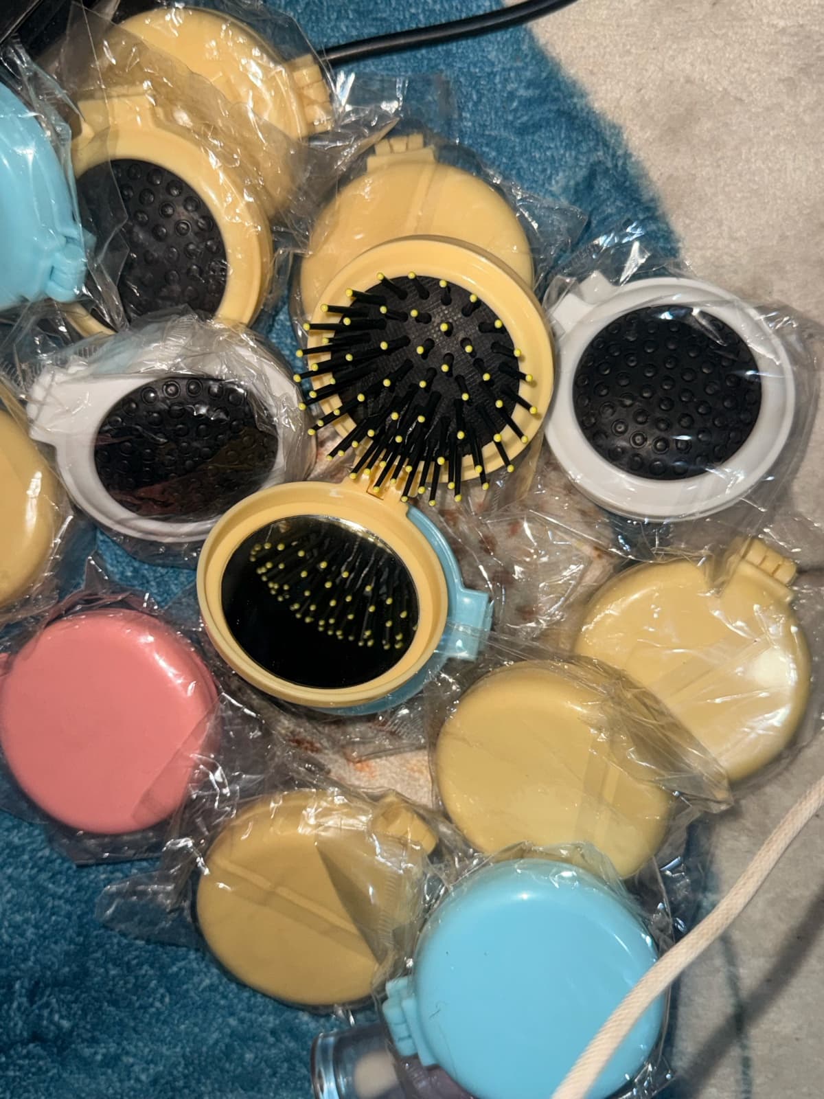 Portable mini brush and mirror