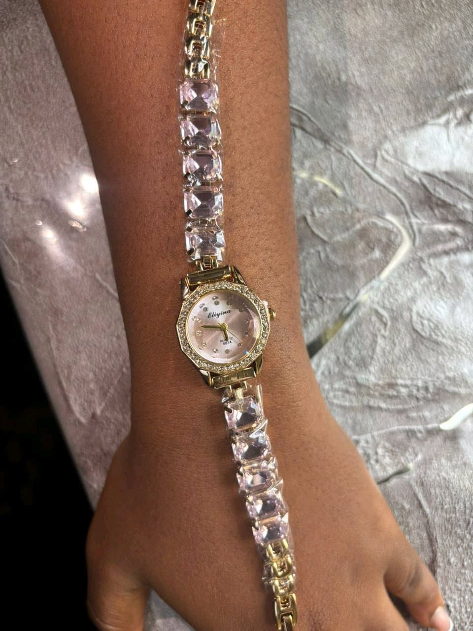 pink gem watch