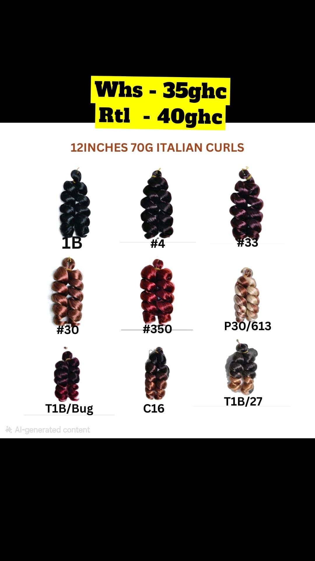 12inches 75grams italian curls