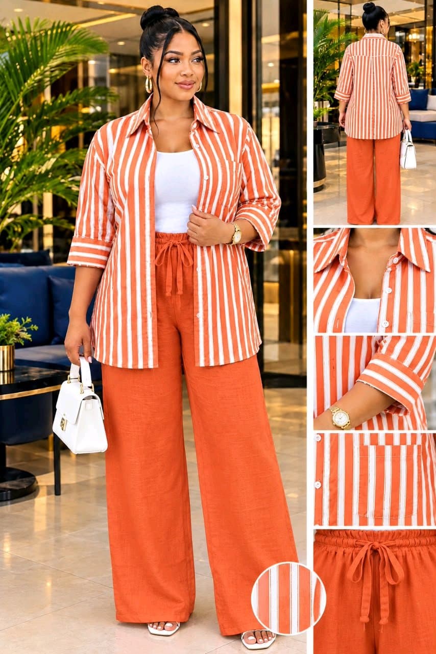 Two piece top and trouser