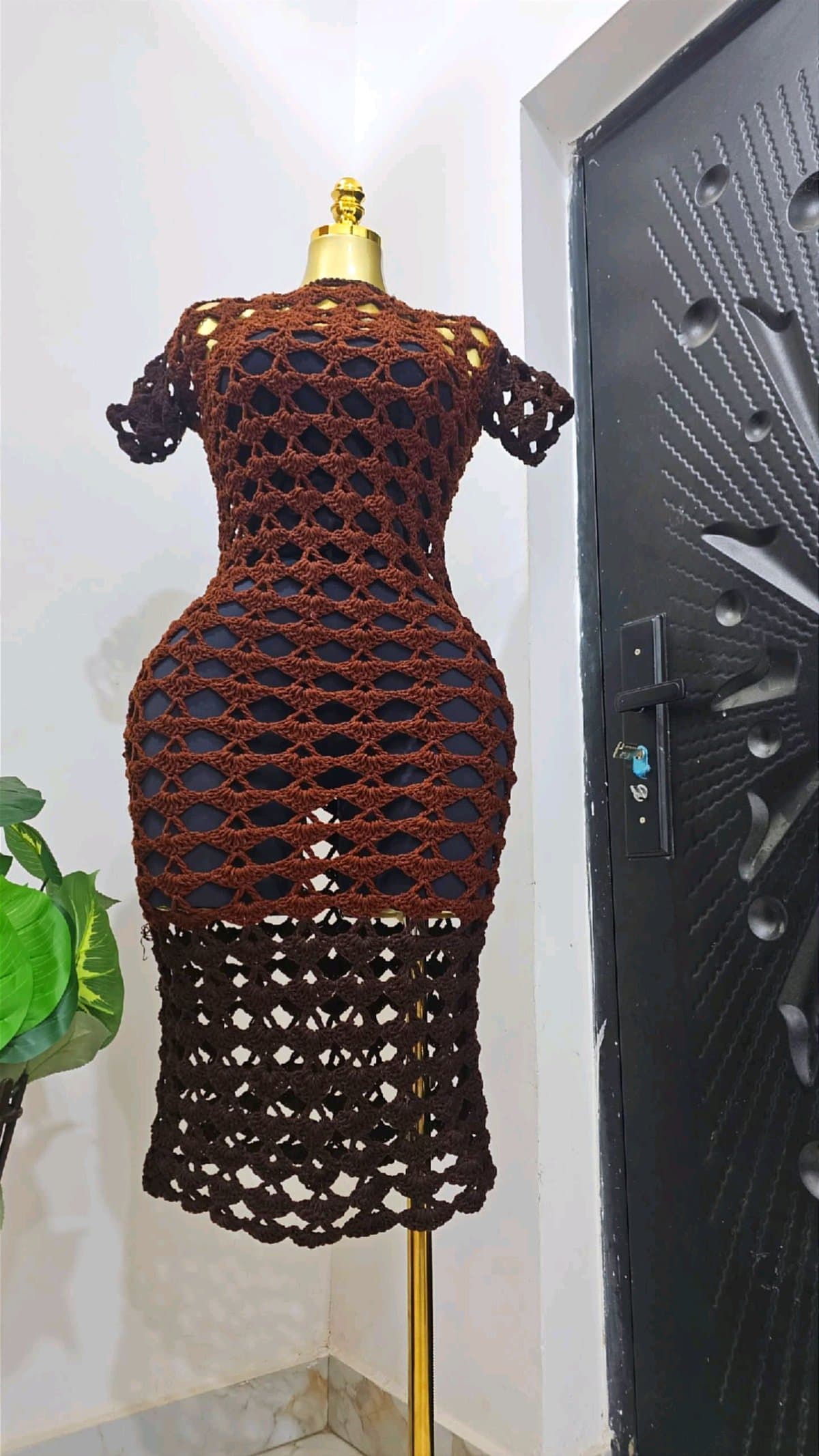 Crochet body con dress