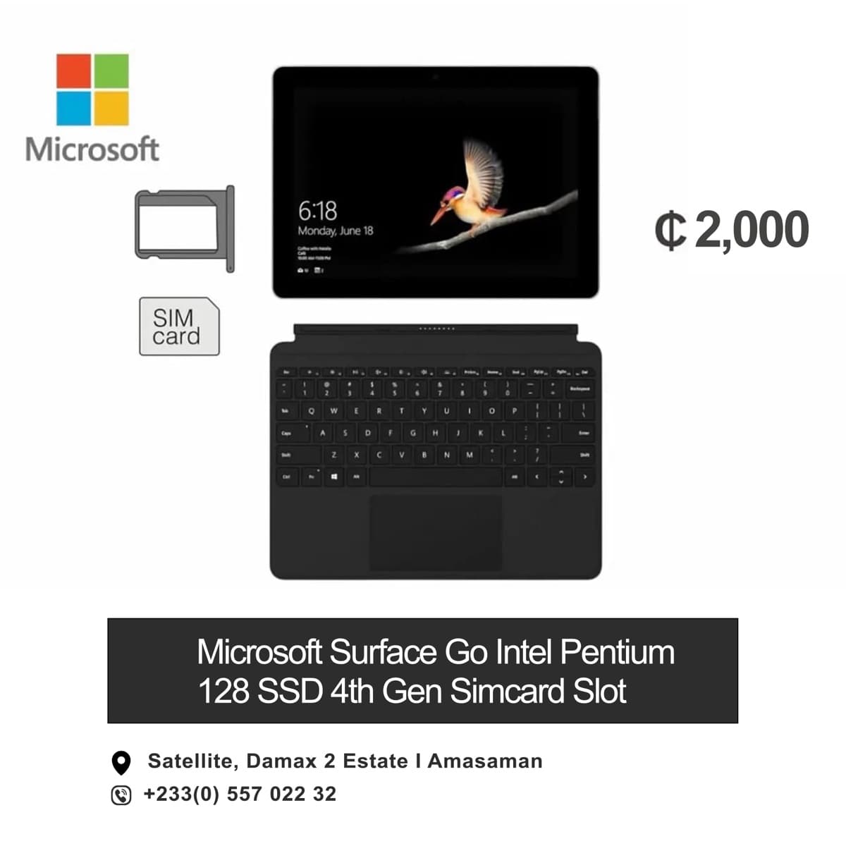 Microsoft Surfaces GO intel Pentium