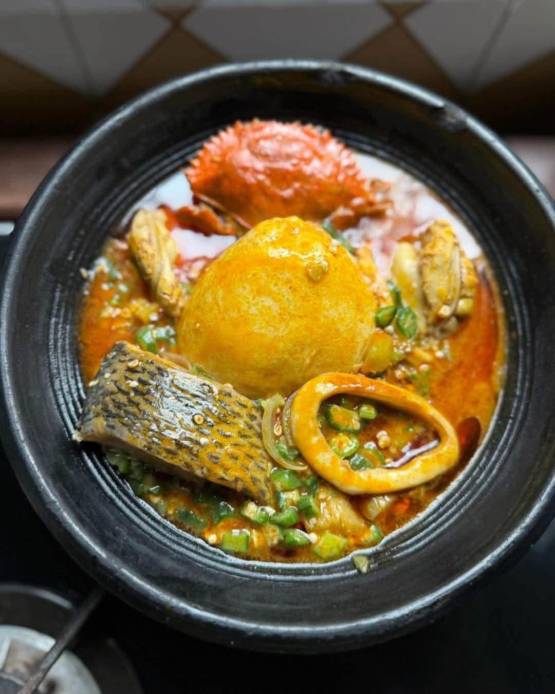 Banku with okro