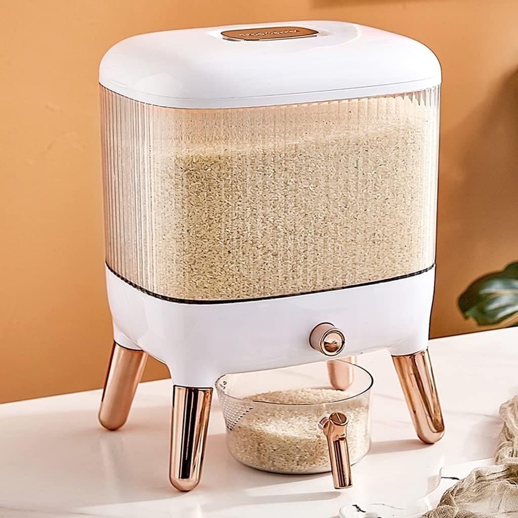 10Kg Stylish Transparent Rice/Grain/Cereal Dispenser