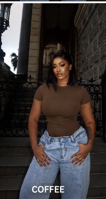 brown basic top plus size