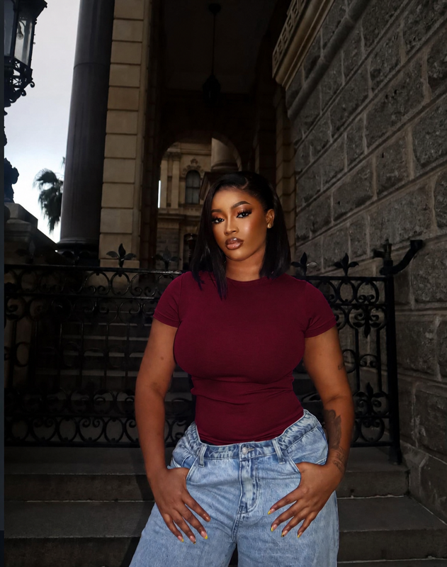 Wine plus size basic top