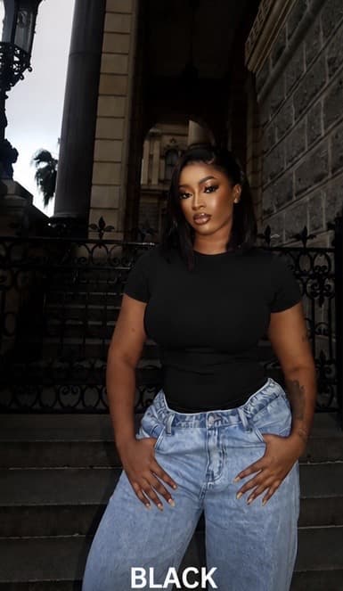 Black plus size basic top
