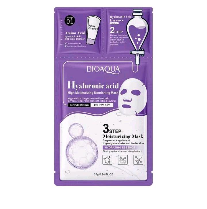 Bioaqua 3 in 1 Hyaluronic acid face sheet
