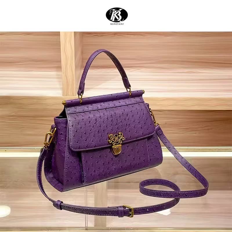 Ostrich Leather stock hand bag