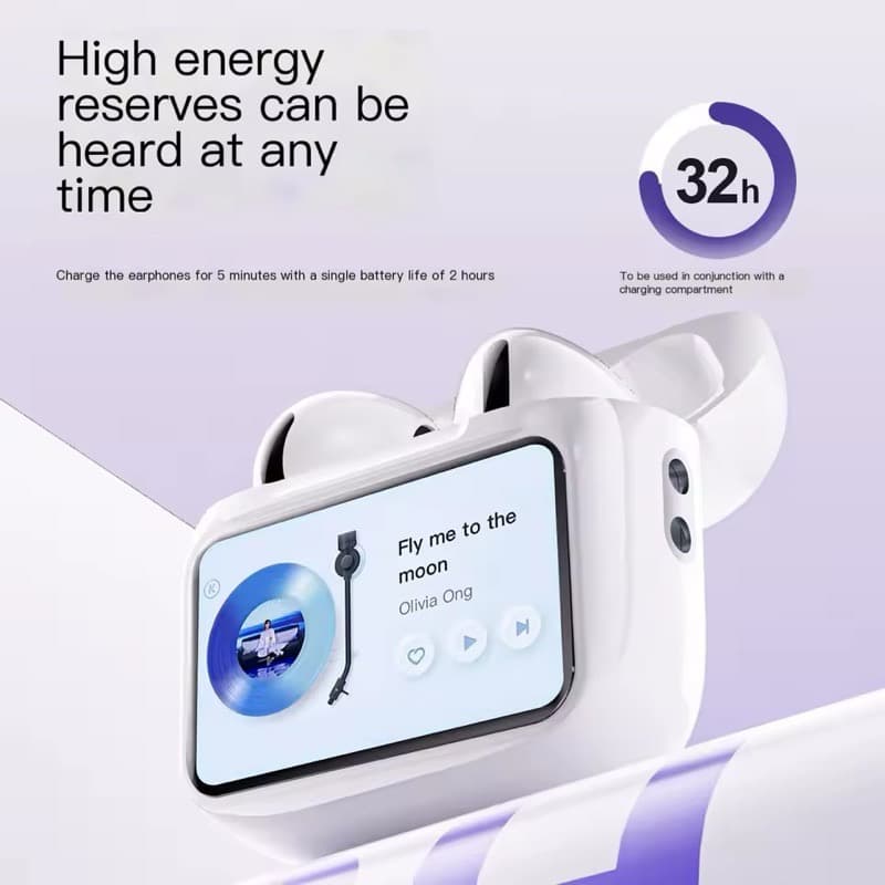 Wireless Bluetooth LCD Smart Touch Screen Earpods