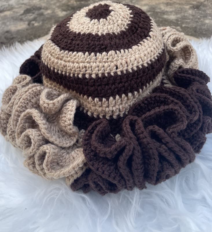 Crochet raffle hat