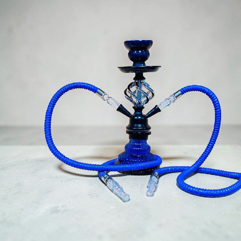 Cobalt Helix Double Pipe Shisha