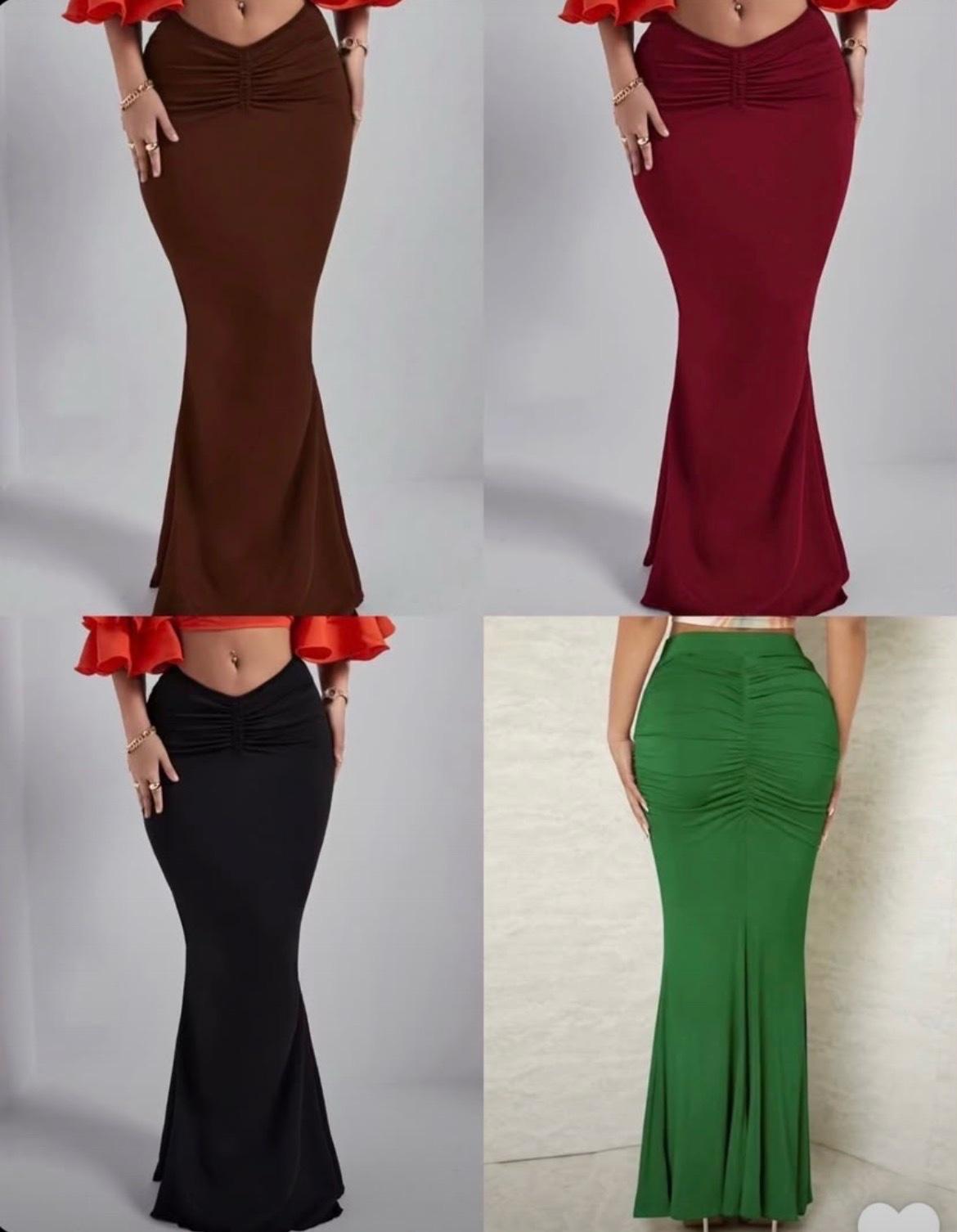 Drawstring Maxi Skirt