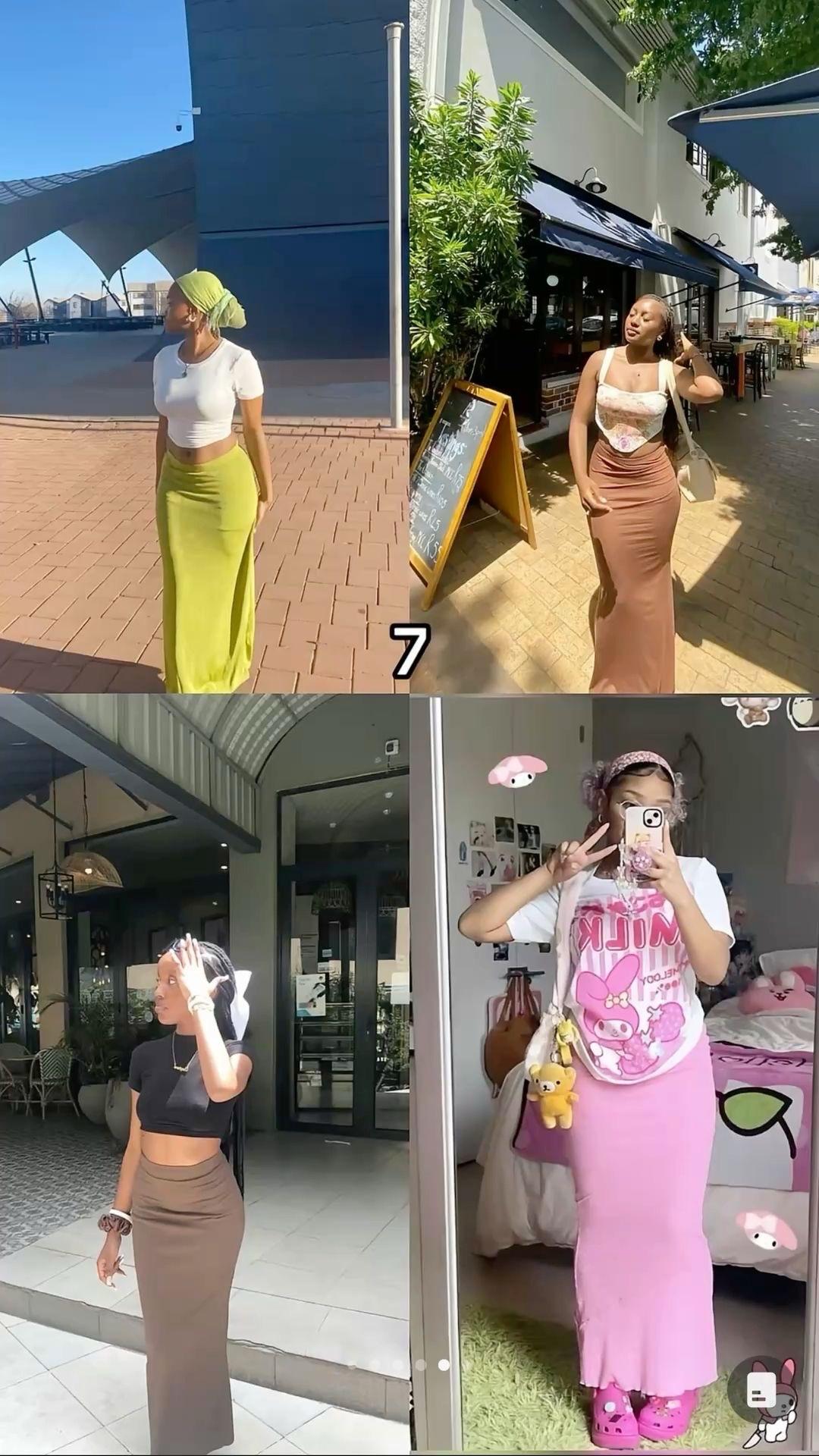 1 Color Maxi Skirt