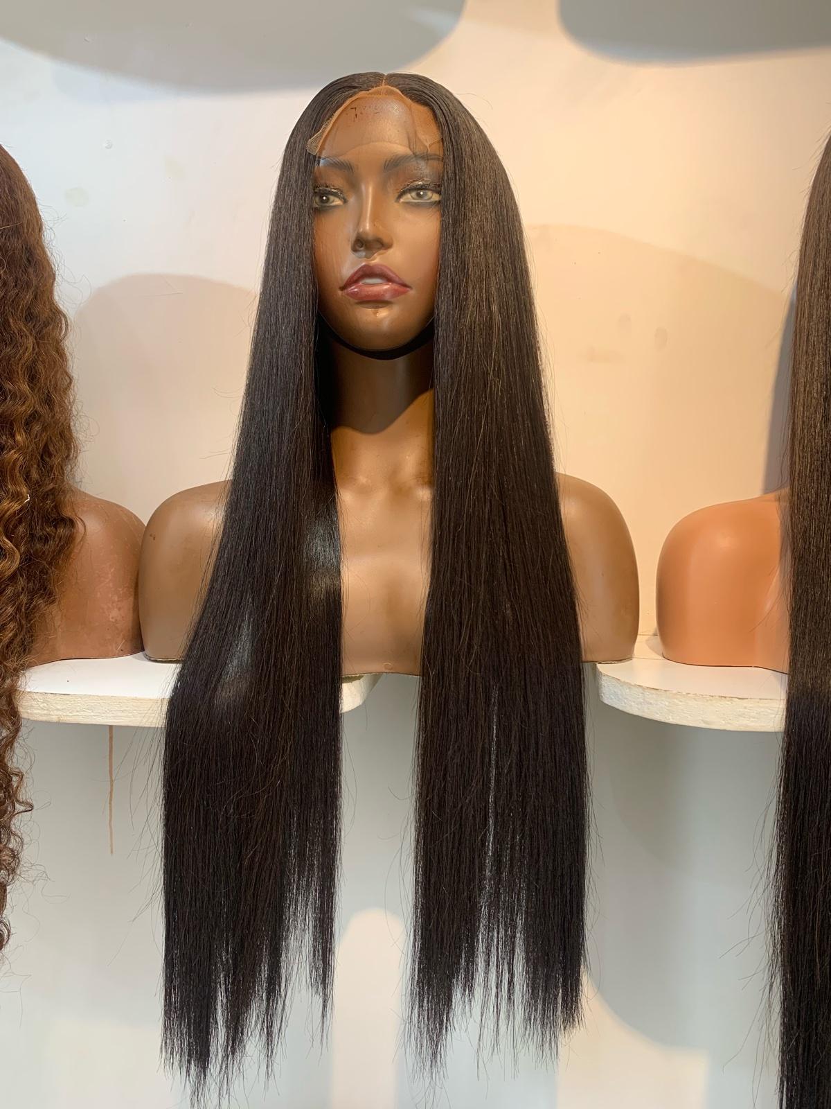 Premium Silky Straight Human Hair Wig – 32 Inches