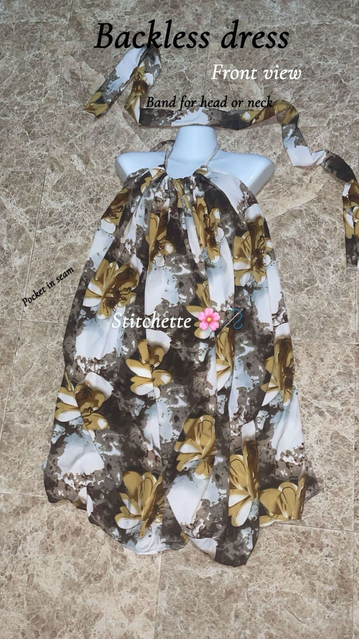 Short backless dress