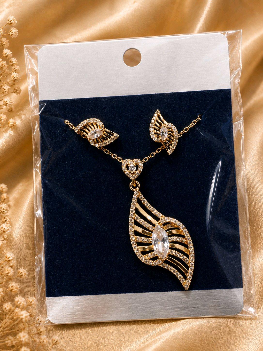 The Royal Wave Pendant & Earring Set