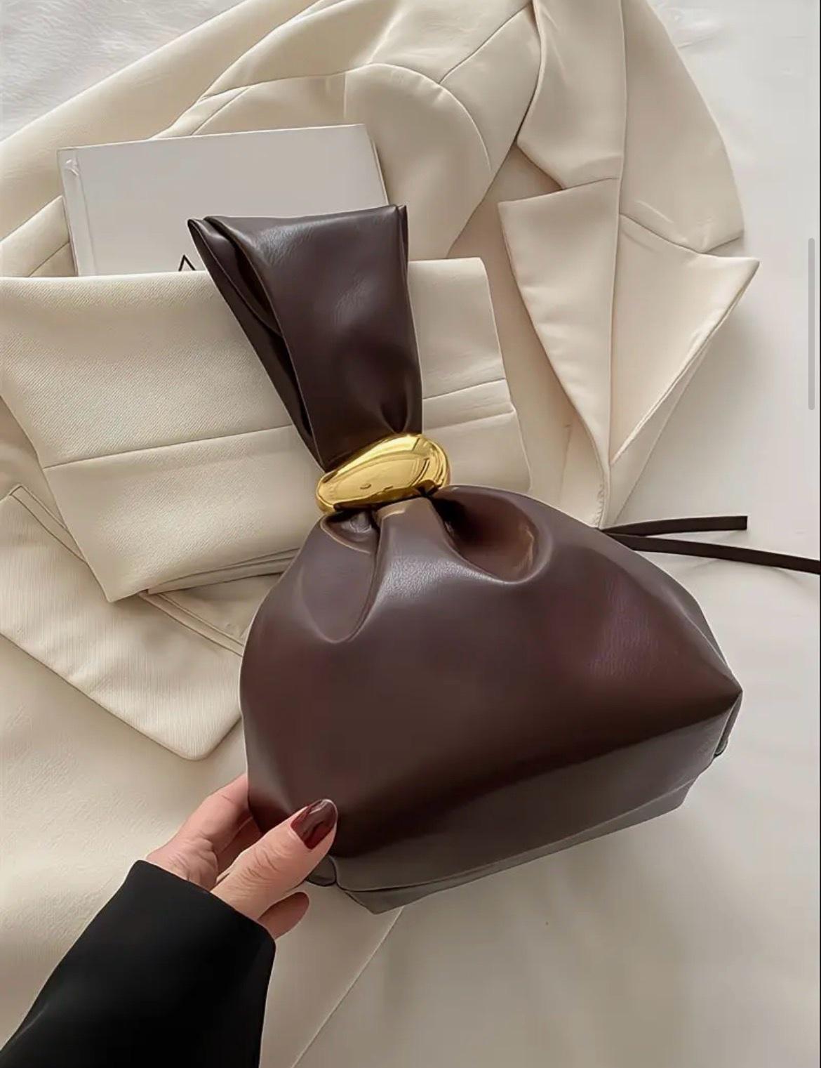 Chunky Gold Hardware Slouchy Handbag