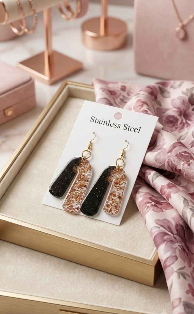 Handmade resin earring