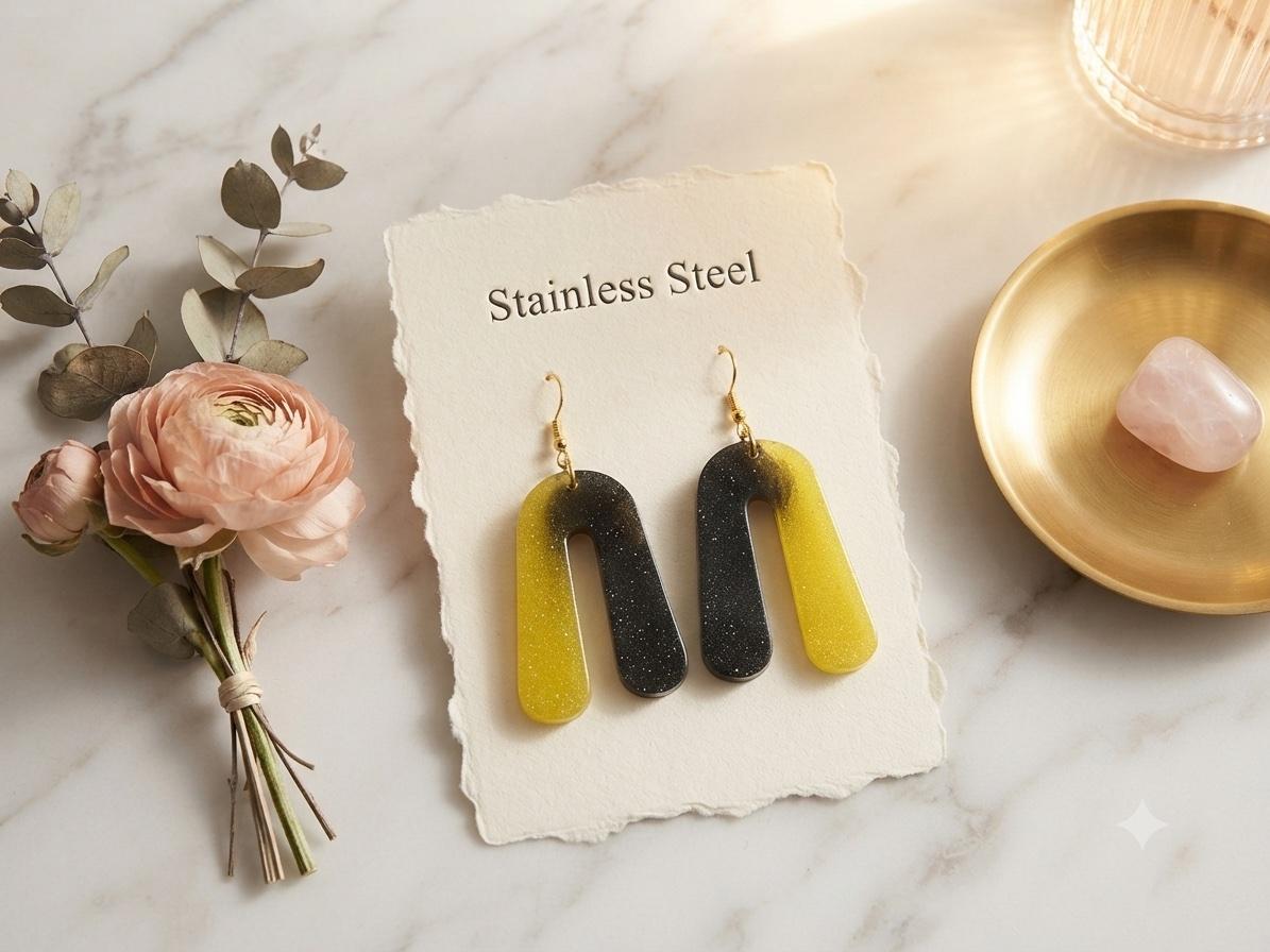Handmade resin earring