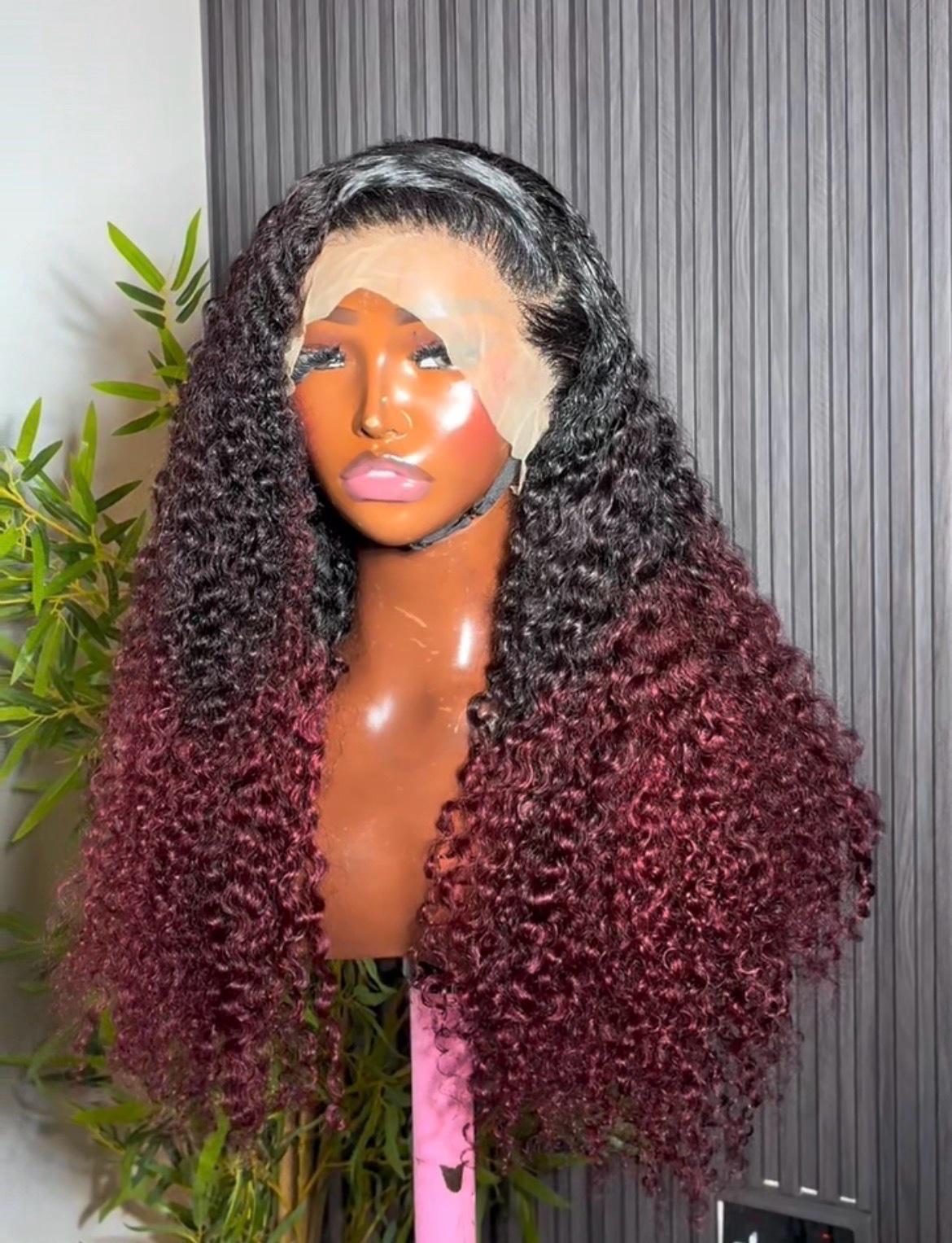 24” DD two toned 13*4 frontal wetcurls  unit