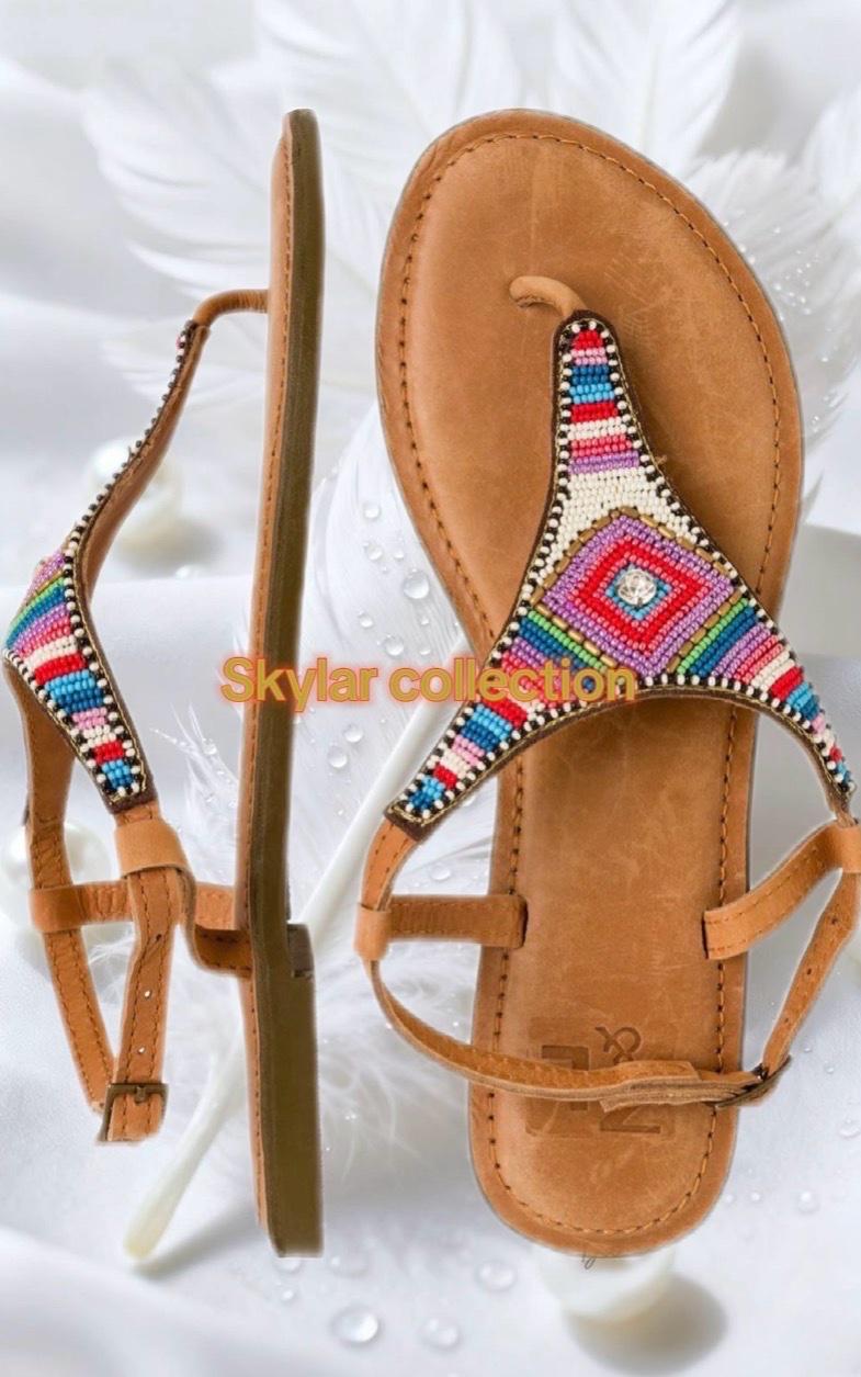 African handmade ladies' slippers