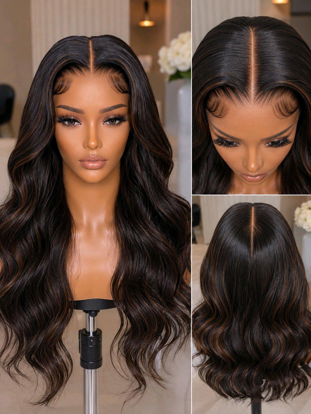 Midnight Mocha – 5×5 HD Closure Middle-Part Body Wave Wig
