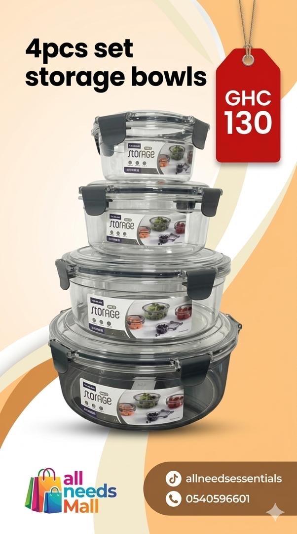 4 set acrylic storage bowls