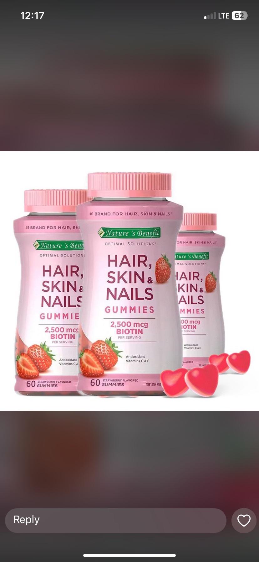 hair , skin , nails gummies