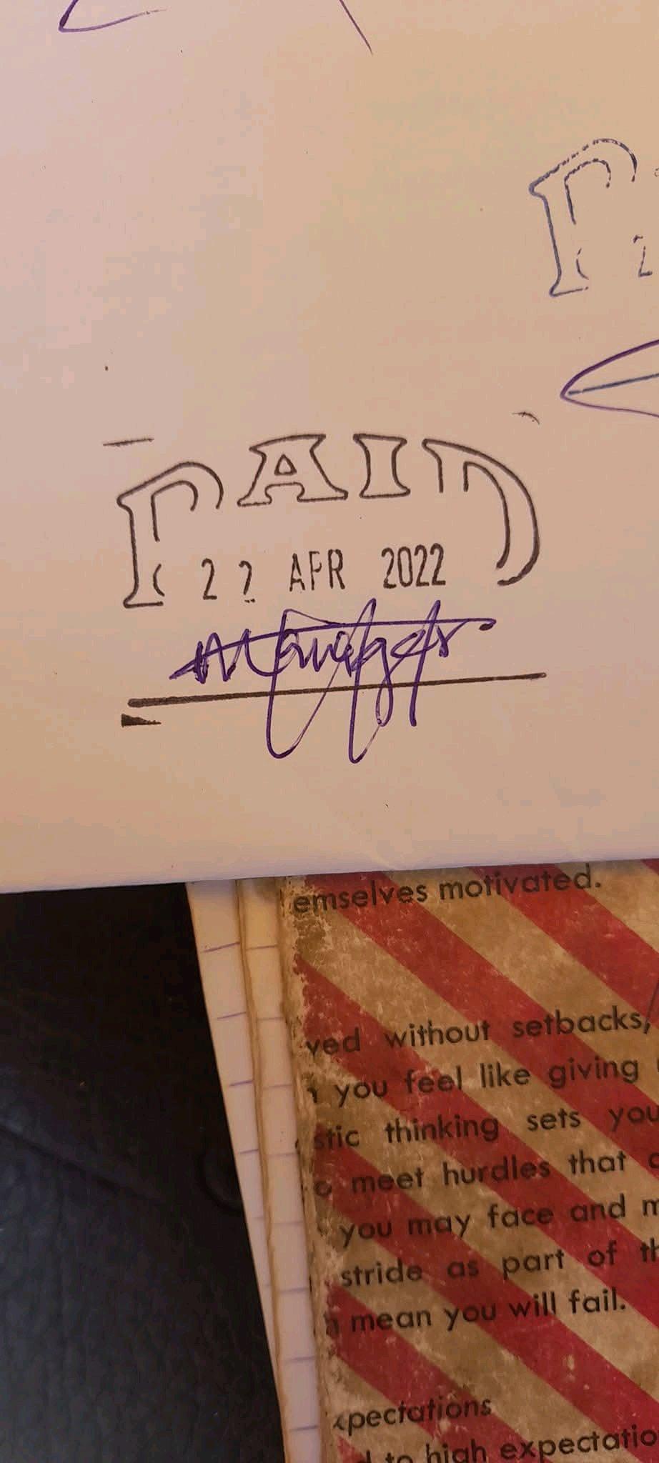 paid & date stamp