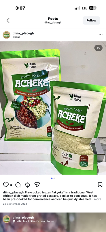 fresh frozen Akyeke