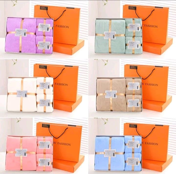 ABSORBANT CORAL TOWEL SET GIFT BOX
