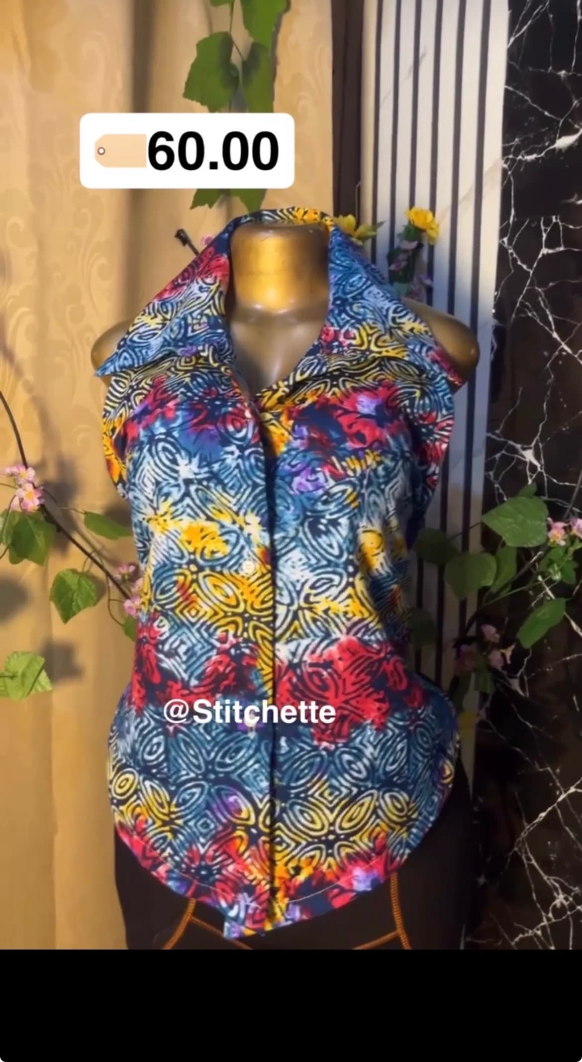 Ankara shirt backless