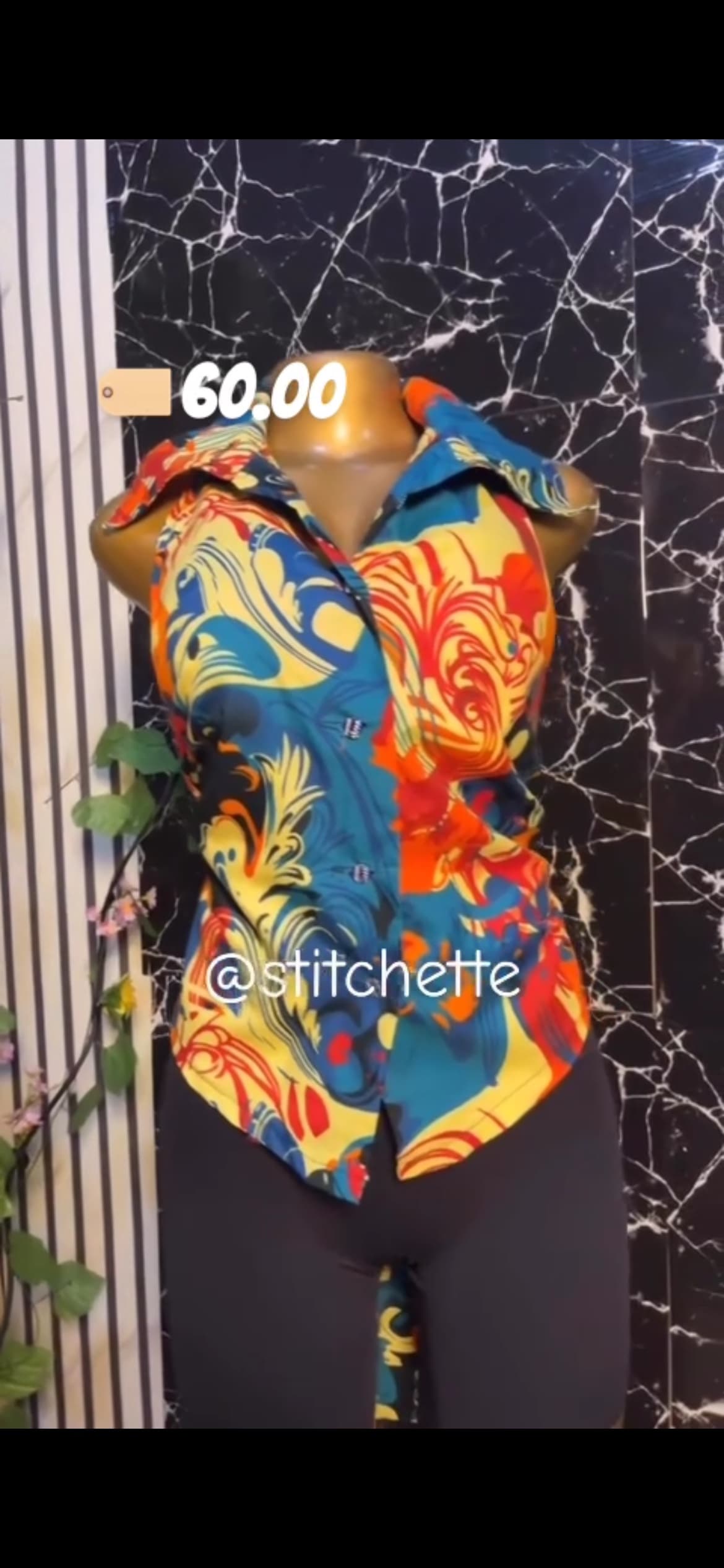 Ankara shirt backless