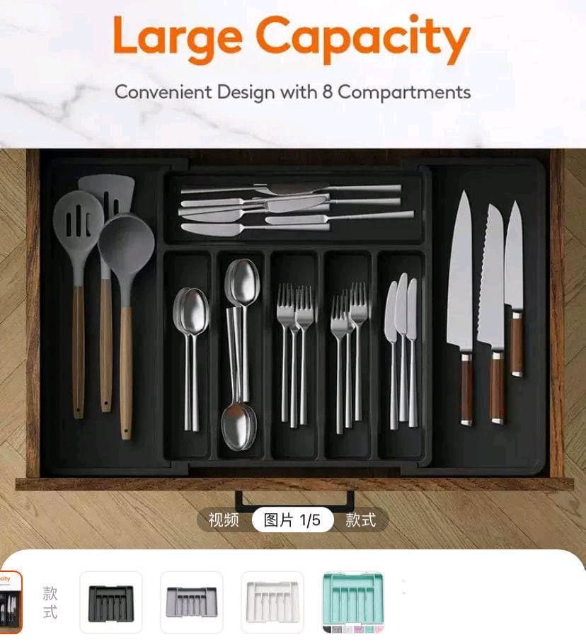 Cutlery storage rack organizer