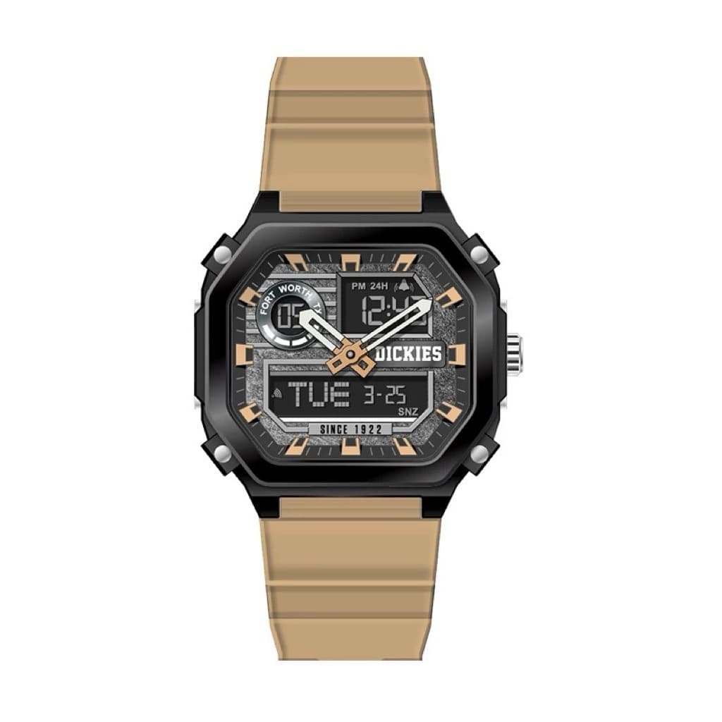 Dickies octagonal dual-display digital watch