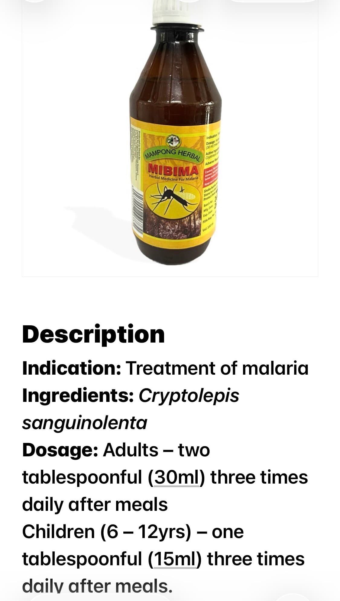 MIBIMA: malaria medicine