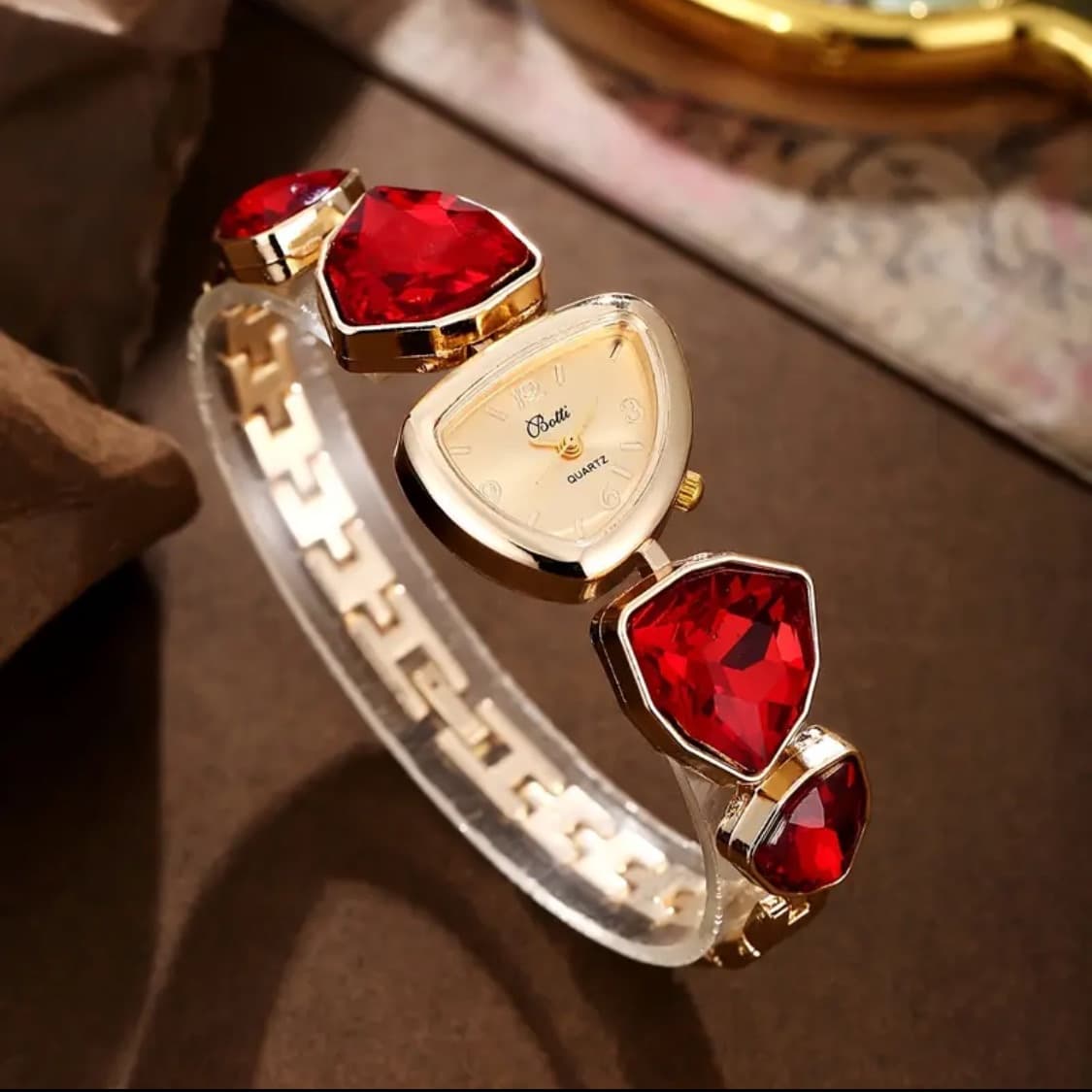 BOTTI Ladies Gemstone Watch- Red
