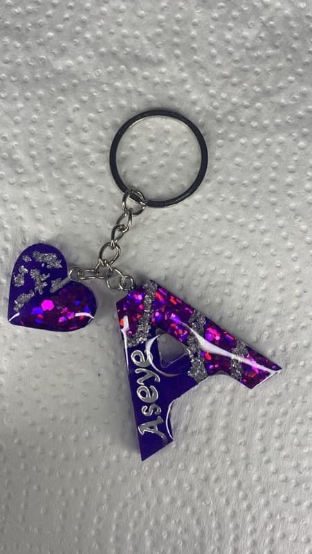 Glitz Initial Keychain