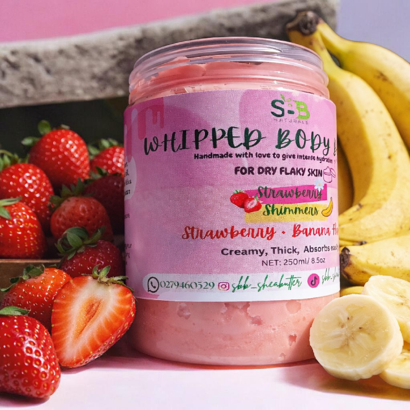 Whipped Shea Butter (Strawberry +banana flavour)