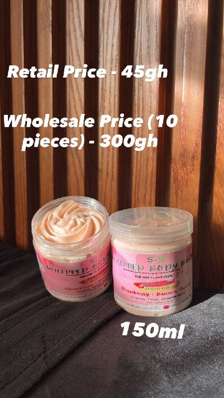 Whipped Body Butter (Strawberry + banana flavour)