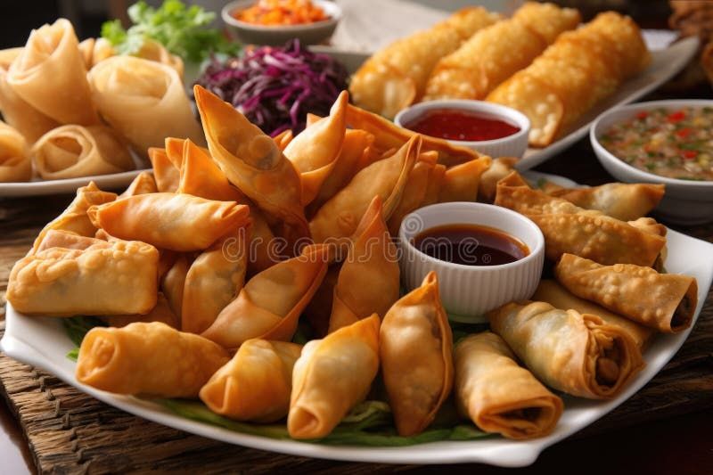 spring rolls & samosas