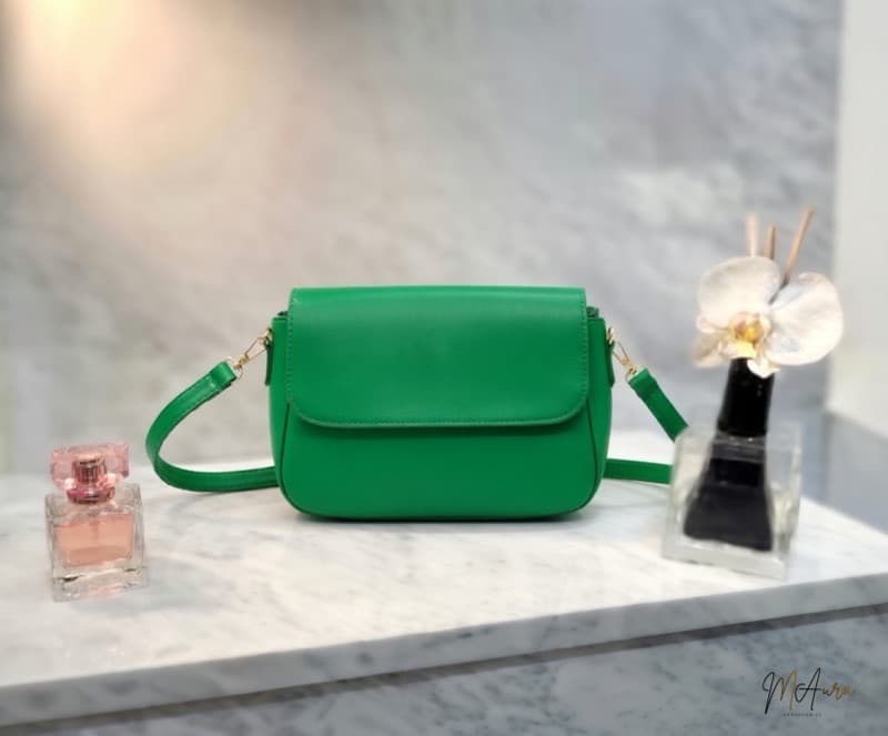 Kelly Green Saddle Bag